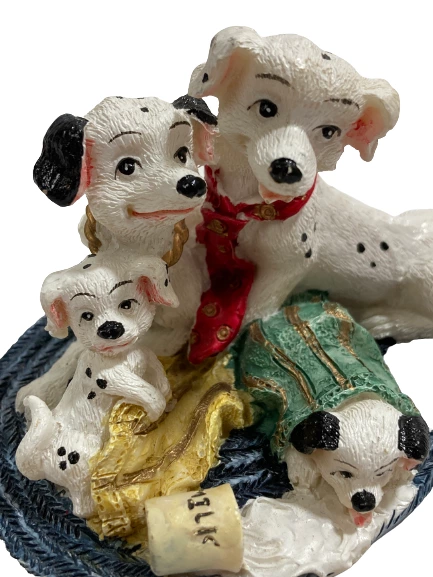 Dalmatian Family Figurine - Spilled Milk Dogs Collectible Sculpture 3.25"