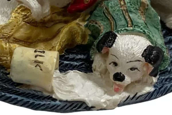 Dalmatian Family Figurine - Spilled Milk Dogs Collectible Sculpture 3.25"