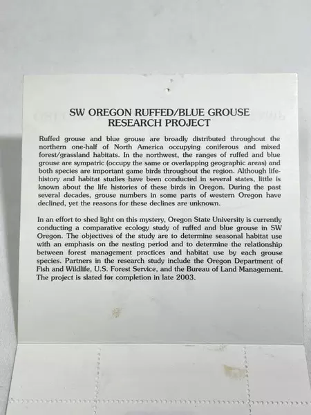 1999 Oregon Upland Game Bird Stamp P021520 Mint Never Hinged Collectible