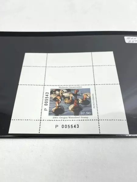 2001 Oregon Waterfowl Stamp MNH Duck Stamp Collectible - Wildlife Art