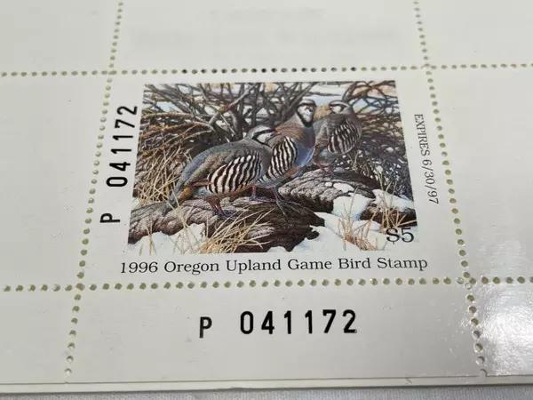1996 Oregon Upland Game Bird Stamp Mint NH USA Collectible Wildlife Stamp