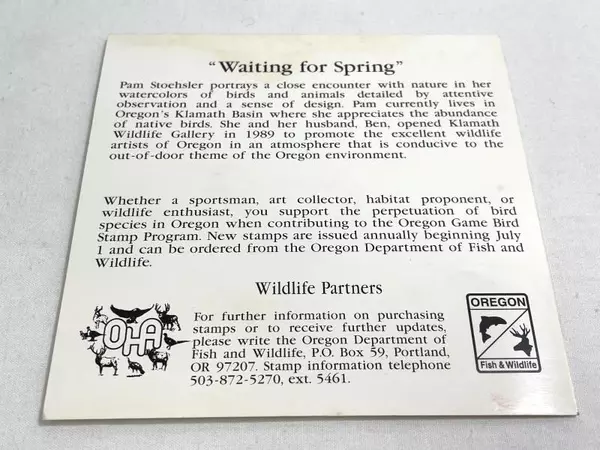 1996 Oregon Upland Game Bird Stamp Mint NH USA Collectible Wildlife Stamp