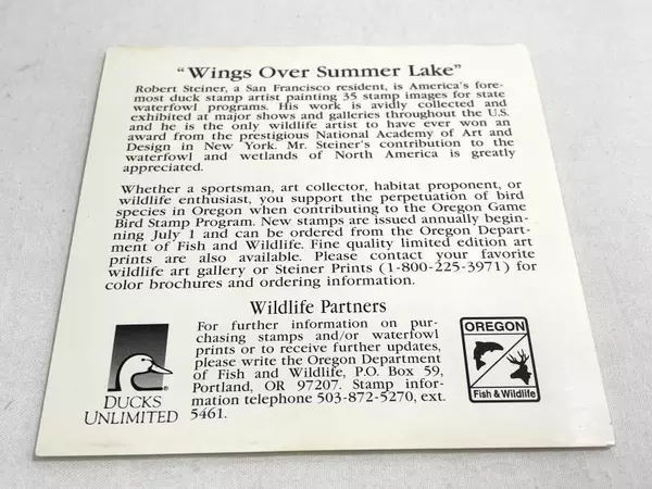 1996 Oregon Waterfowl Stamp Mint Never Hinged - Great for Collectors!