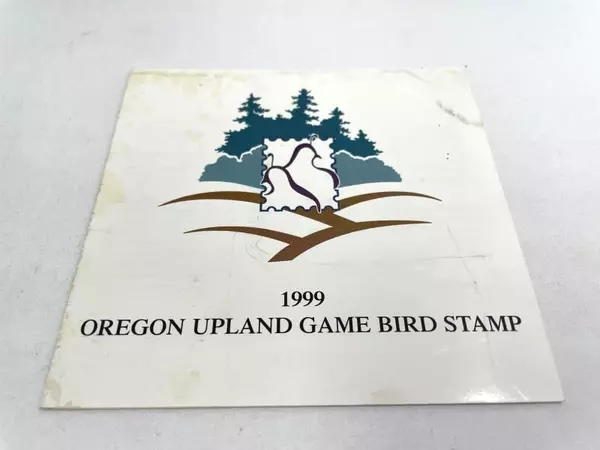 1999 Oregon Upland Game Bird Stamp Mint Never Hinged with Cover Stains