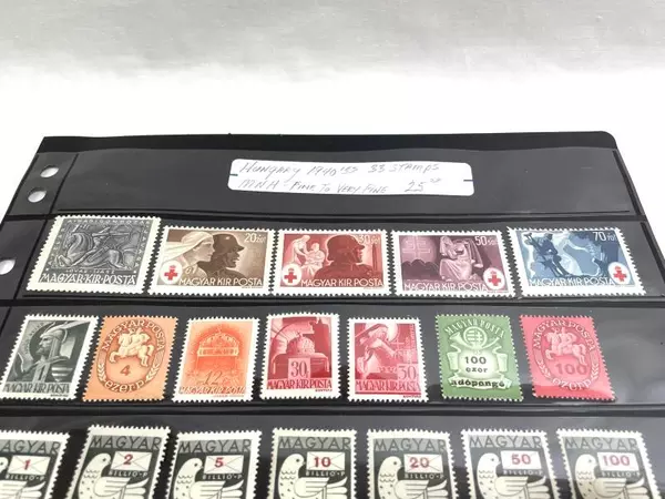 Lot of 33 Vintage Hungarian Stamps MNH Fine to Very Fine 1940 Collection