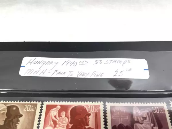 Lot of 33 Vintage Hungarian Stamps MNH Fine to Very Fine 1940 Collection