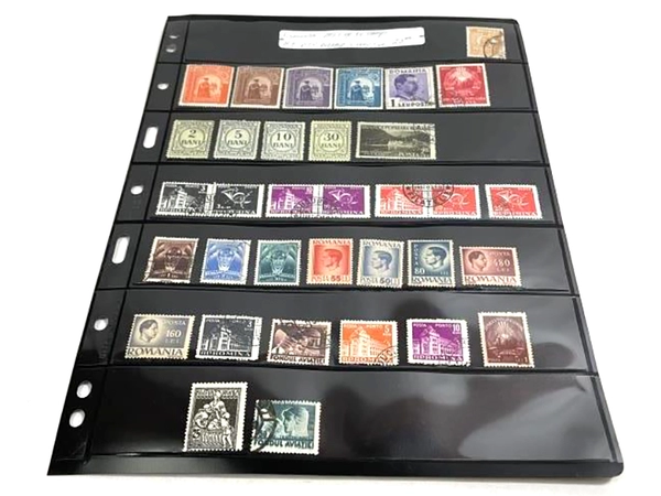 Lot of 34 Vintage Romania Stamps Mint & Used, Average to Very Fine 1911