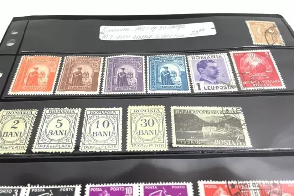 Lot of 34 Vintage Romania Stamps Mint & Used, Average to Very Fine 1911