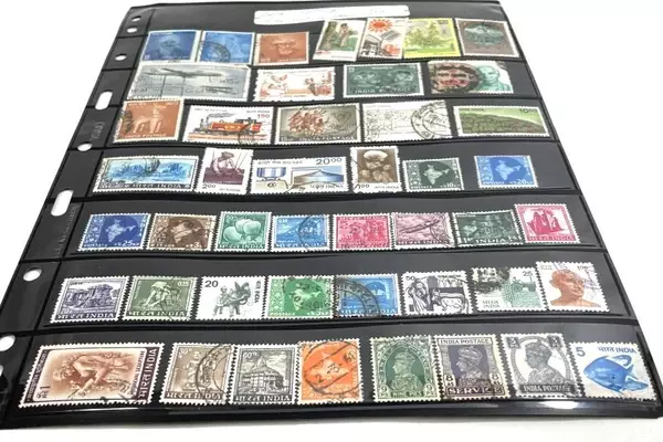 Lot of 46 Vintage Indian Stamps 1930s Used - Fine Condition Collection