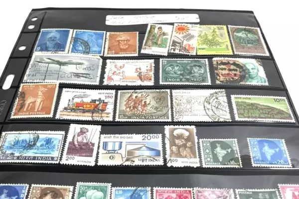Lot of 46 Vintage Indian Stamps 1930s Used - Fine Condition Collection