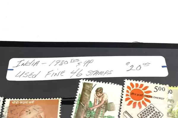 Lot of 46 Vintage Indian Stamps 1930s Used - Fine Condition Collection