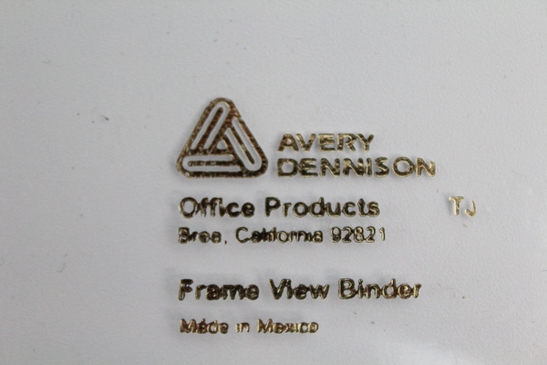 Avery Dennison 2" Frame View Binder White Pre-Owned with Stains, School Supply