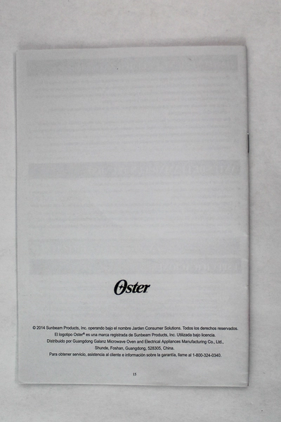 Oster User's Manual for 0.7 Cu. Ft. Microwave Model OGYU701 - Pre-Owned