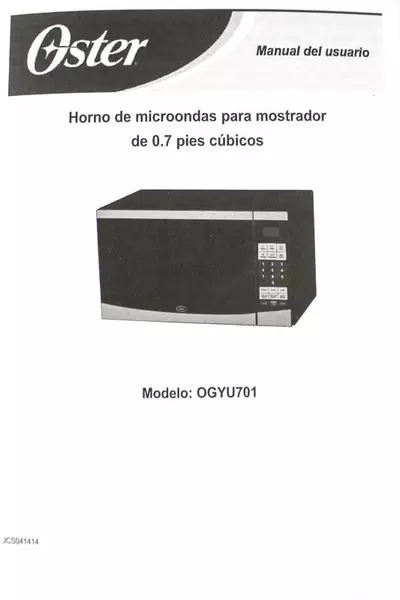Oster User's Manual for 0.7 Cu. Ft. Microwave Model OGYU701 - Pre-Owned