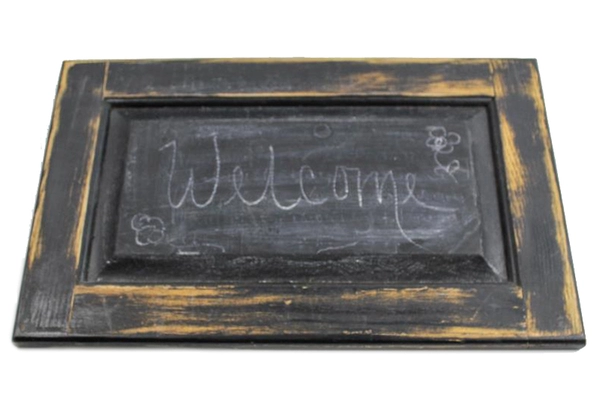 Farmhouse Distressed Chalkboard Cupboard - Rustic Wood Message Board Decor