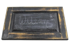 Farmhouse Distressed Chalkboard Cupboard - Rustic Wood Message Board Decor
