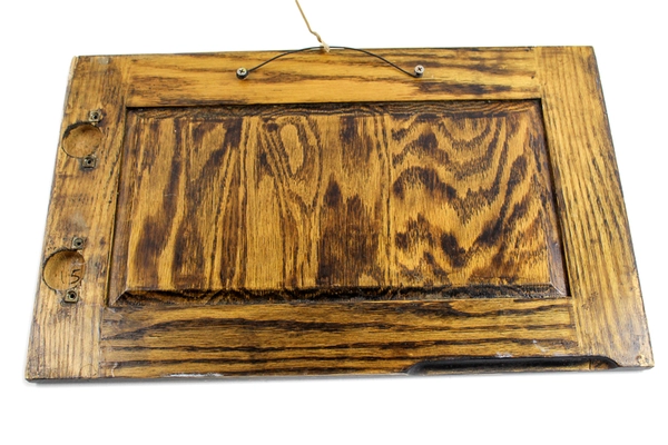 Farmhouse Distressed Chalkboard Cupboard - Rustic Wood Message Board Decor