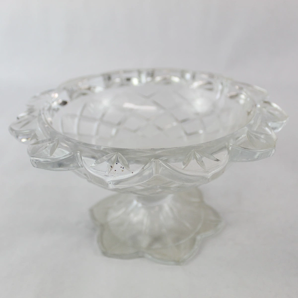 Vintage Teleflora Cut Lead Crystal Bowl Pedestal Candy Dish Bowl Compote Clear