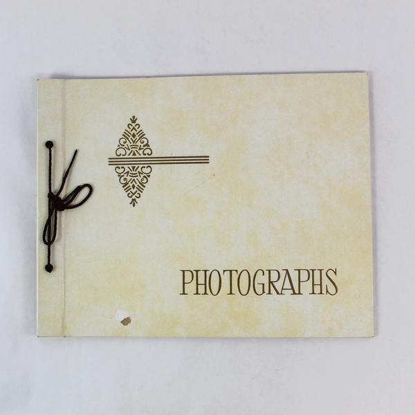 Cream Scrapbook Photo Album with Tie Closure & Black Paper