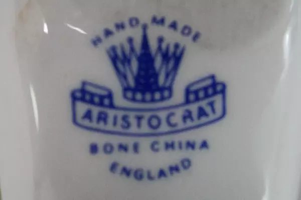 Vintage Aristocrat Bone China Wood Shoe Figurine with Rose Bouquet, Chipped