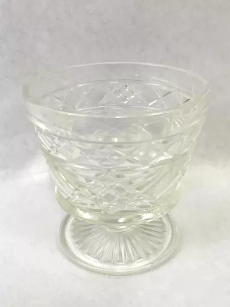 Vintage Hazel Atlas Cut Crystal Sherbet Bowl Clear 3.5" Peanut Butter Style