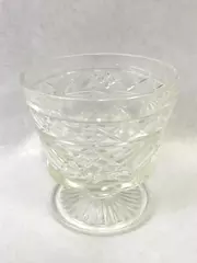 Vintage Hazel Atlas Cut Crystal Sherbet Bowl Clear 3.5" Peanut Butter Style