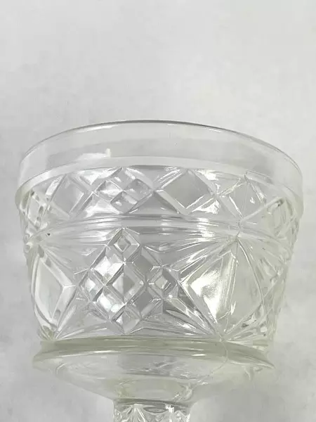 Vintage Hazel Atlas Cut Crystal Sherbet Bowl Clear 3.5" Peanut Butter Style