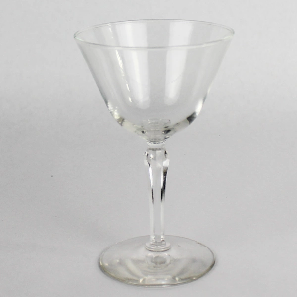 Lot of 2 Crystal Cut Glass Wine & Martini Glasses - Barware Set