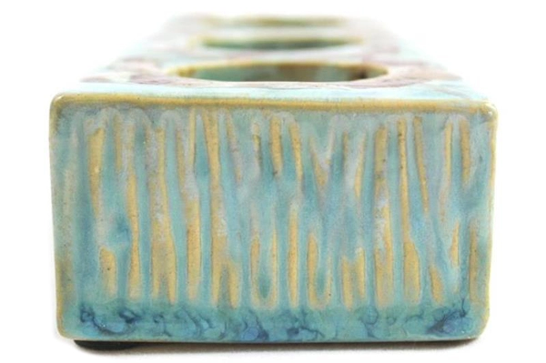 Pier 1 Imports Glazed Ceramic Tealight Candle Holder Centerpiece 8in Long