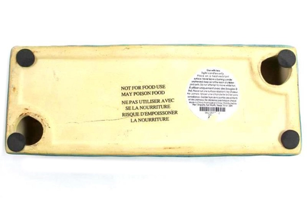 Pier 1 Imports Glazed Ceramic Tealight Candle Holder Centerpiece 8in Long