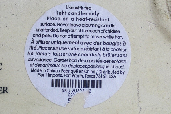 Pier 1 Imports Glazed Ceramic Tealight Candle Holder Centerpiece 8in Long