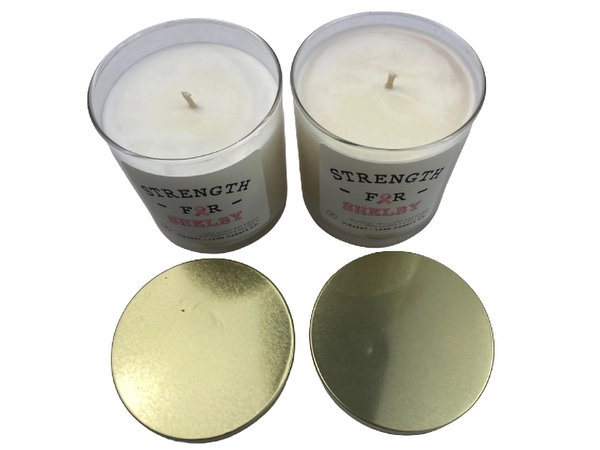 Lot of 2 Strength for Shelby Candles by Vincent + Land Cancer Awareness