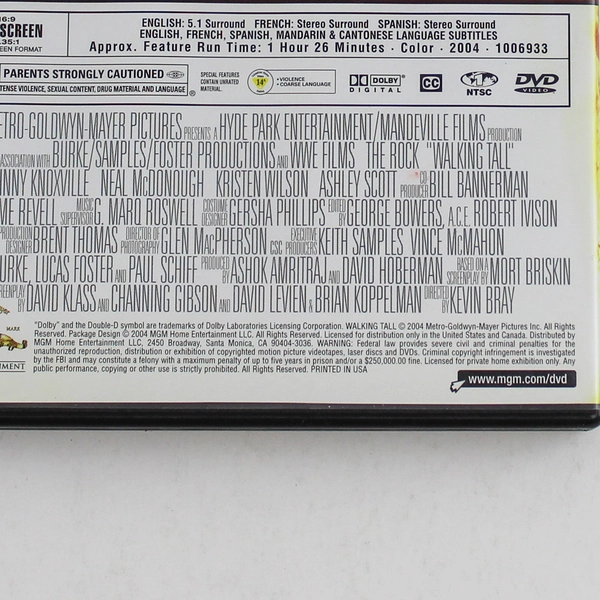 Walking Tall DVD The Rock 2004 MGM Widescreen Pre-Owned Untested As Is