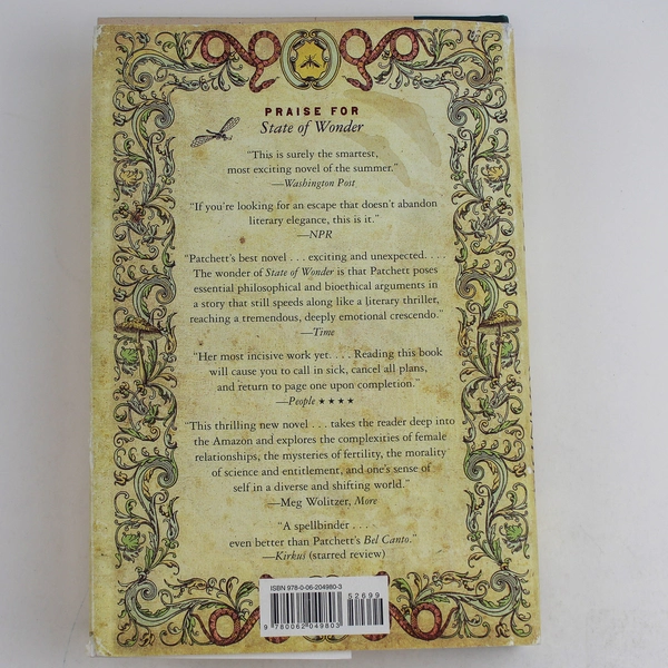 Ann Patchett State of Wonder Hardcover Novel 2011 Pre-Owned Book