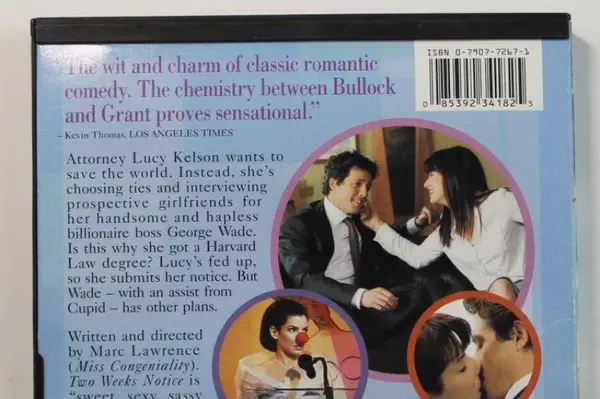 Two Weeks Notice Widescreen DVD 2002 Warner Bros Sandra Bullock Hugh Grant