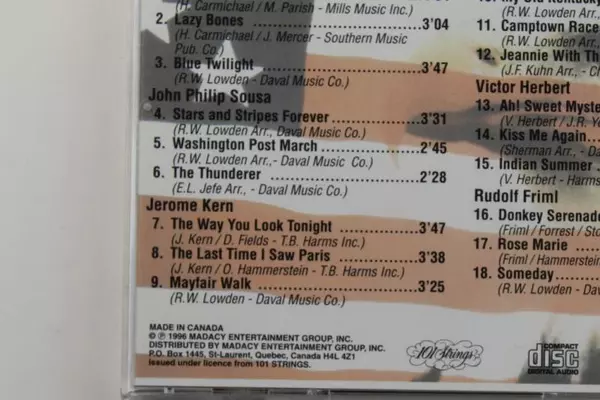America's Great Composers CD 1996 by Madacy, Pre-Owned 101 Strings Music