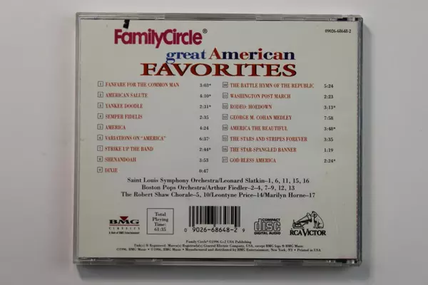 Great American Favorites Family Circle 1996 Music CD Pre-Owned As Is