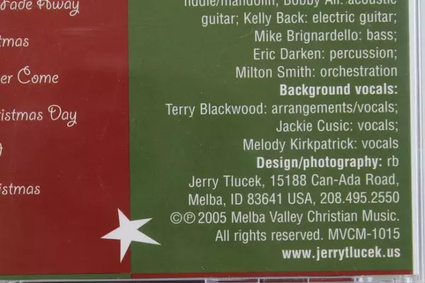Jerry Tlucek Country Christmas 2005 CD - Pre-Owned Christian Music