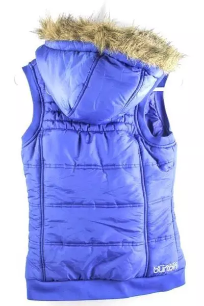 Burton Dry Ride Women's XS Hooded Vest Jacket Blue - Good Pre-Owned Condition