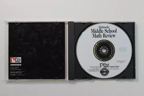 Middle School Math Review CD-ROM by Pro One Software - Pre-Owned, Untested