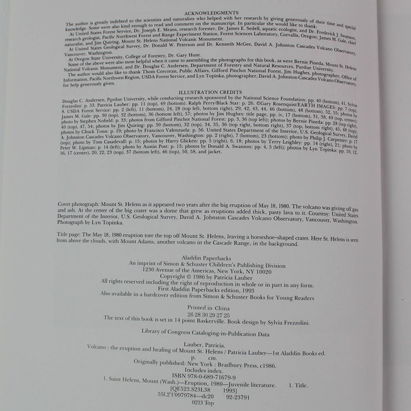 Vintage Patricia Lauber Volcano Paperback Book Newbery Honor 1993