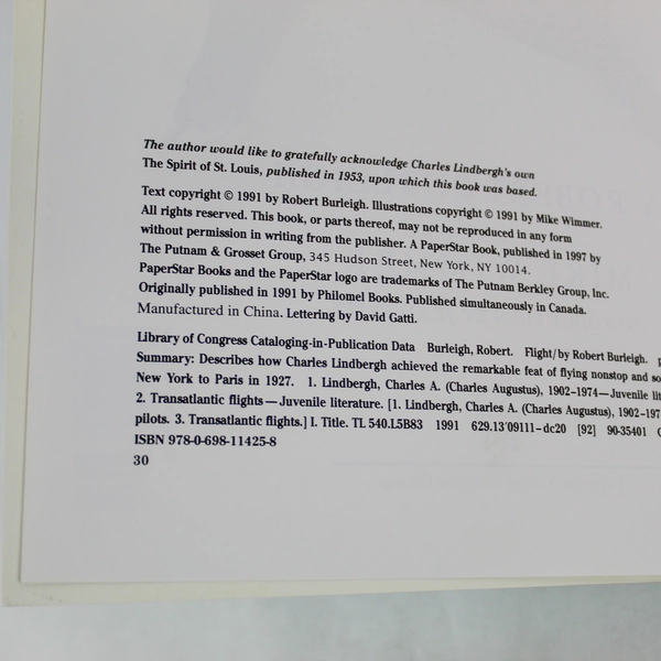 Vintage Flight by Robert Burleigh 1991 Children's Paperback Book