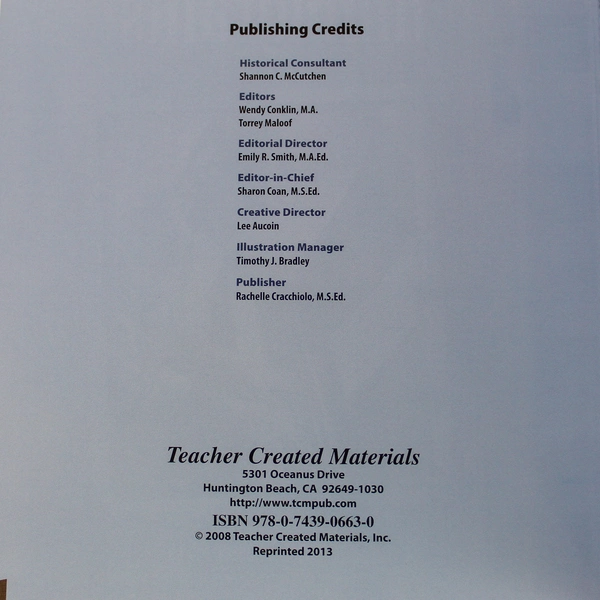 Famous Immigrants by Debra J. Housel - 2013 Teacher Created Materials Book