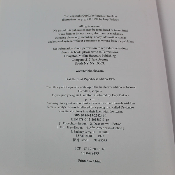 Vintage Drylongso by Virginia Hamilton Paperback Book 1992 Illustrated