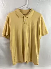 Vintage Bass Yellow Polo Shirt Men's Size L Cotton Short Sleeve Top