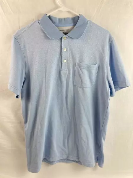 Vintage Geoffrey Beene Men's Large Blue Polo Shirt Short Sleeve Classic Style