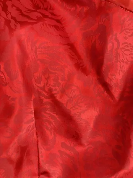 One Shoulder Red Floral Sateen Midi Dress Women's Size 10 - Very Good Condition