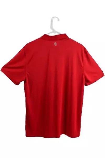 Izod Men's Medium Red Checked Golf Polo Shirt Short Sleeve - Pre-Owned