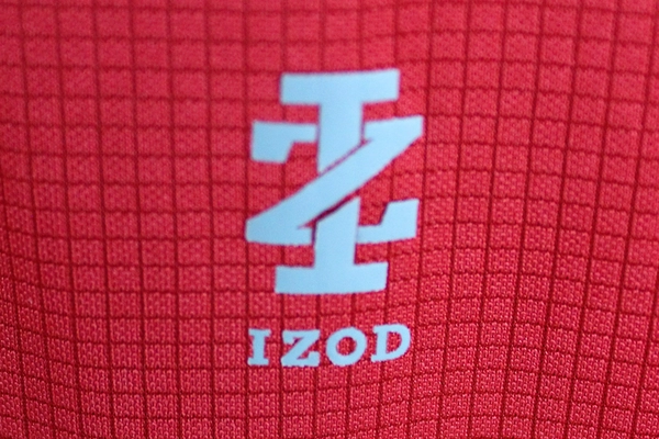 Izod Men's Medium Red Checked Golf Polo Shirt Short Sleeve - Pre-Owned