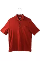 Lands' End Men's Medium Polo Shirt Rust Solid Traditional Fit Pre-owned Stain